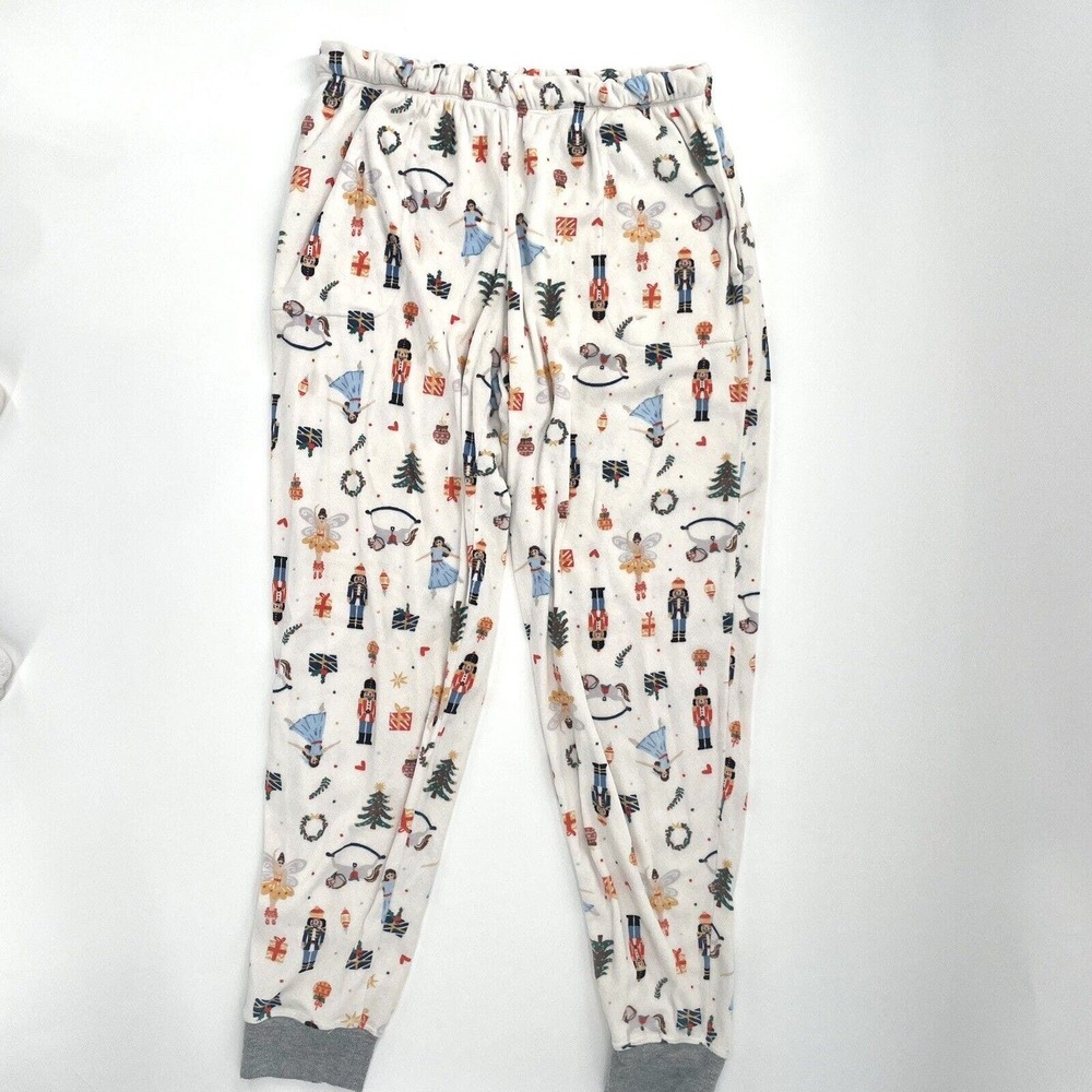 Cuddl Duds Small Tall White Nutcracker Print Minky Fleece Lounge Pajama Set - Picture 3 of 7
